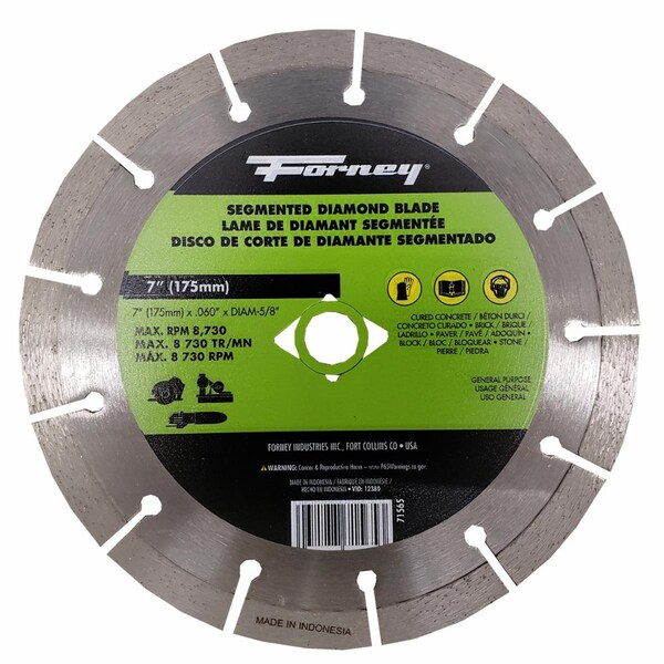 Forney Diamond Cut-Off Blade, Segmented, 7 in 71565 - main